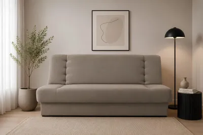 Produktbild von MOEBLO Schlafsofa CYPRUS – Sofa Kippsofa Klappsofa Click-Clack Couch für Wohnzimmer Federkern Sofagarnitur Polstersofa mit Bettkasten und Schlaffunktion (BxHxT): 192x85x92 cm (Beige - Soro 13)