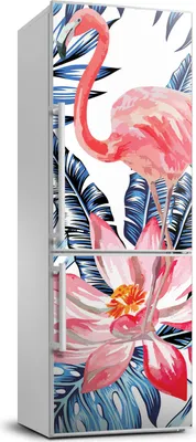 Immagine prodotto di Decorazione per frigorifero Tulup - 70x190 cm - Adesivo per frigorifero - Fiori hawaiani