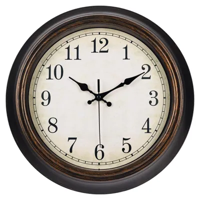 Productafbeelding van IvoQ Retro Wandklok – 35 cm – Antieke stijl – Stijlvol en tijdloos – Geluidloze quartz uurwerk – Klassiek design