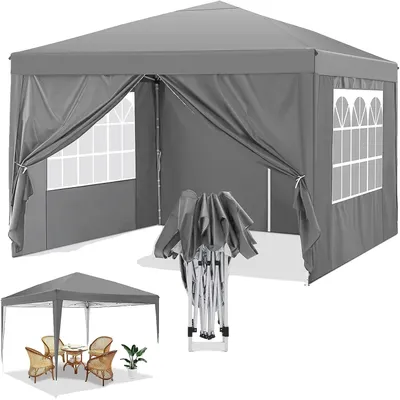 Image de Pavillon pop-up, imperméable, protection UV, gris foncé