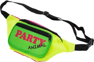 Gürteltasche Party Animal 80er 90er Neon Kostüm-Zubehör für Erwachsene Accessoire Fasching Karneval Mottoparty