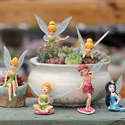 Produktbild von Miniatur-Feenfiguren, Blumentopfhänger, Feen-Blumentopf-Figuren aus Kunstharz, Engel-Accessoires und Ornamente für den Außenbereich
