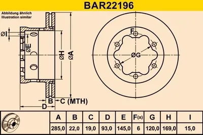 Zdjęcie produktu dla Tarcze hamulcowe BARUM (2 sztuki) BAR22196