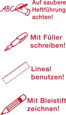 Produktbild von TimeTEX Siebdruck-Stempel Perpetuum, 4 in 1, Auf saubere Heftführung.