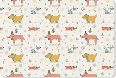 Produktbild von MuchoWow® Schreibtischunterlage Hund - Dackel - Blumen 60x40 cm - XXL Mauspad - Großes Mauspad