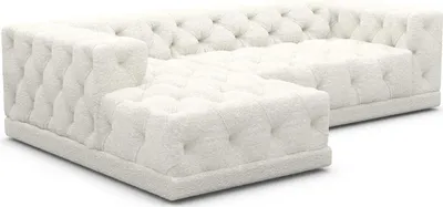 Produktbild von Bouclé L-Form Sofa Meliva Weiß Links