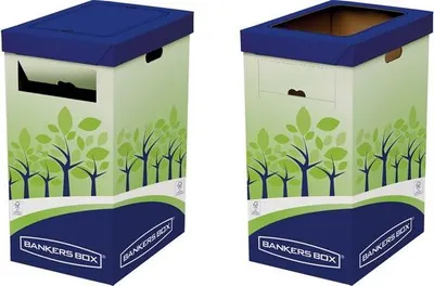 Produktbild von #2xFellowes BANKERS BOX Recycling-Behälter, groß, grün/blau
