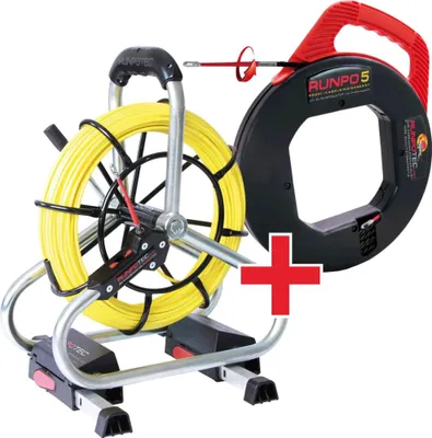 Produktbild von RUNPOTEC Profi-Set Aktion, Glasfaserstab 4,5mm 60m, Gewinde RTG 6mm, inkl. Haspel Runpo5 30m, 1 Stk.