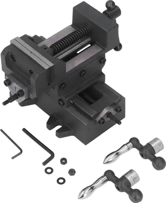 Produktbild von Kreuzschlitten-Maschinenschraubstock 3 Zoll, hochpräziser Tischschraubstock aus Stahlguss für Fräs- und Bohrmaschinen