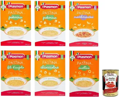 Produktbild von Plasmon Testpaket Pastina Infanzia Svezzamento Dai 6 Mesi 6x 340 Grammi + Italian Gourmet polpa 400g