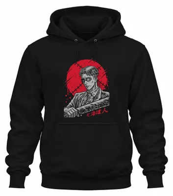 Produktbild von Samurai Katana Anime Yakuza Gentleman Blut Noir Steampunk Hoodie Kapuzenpullover, Schwarz, XL