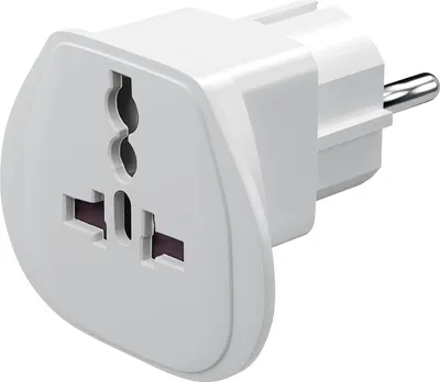Image de goobay Adaptateur de voyage monde sur UE blanc (1 blister)