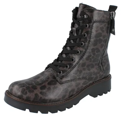 Produktbild von RIEKER Leprato Damen Biker Boots grau schwarz Kunstleder - Größe: 41