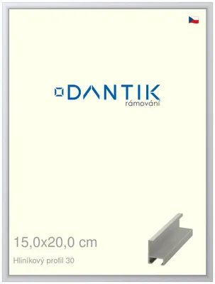 Zdjęcie produktu dla Rama DANTIK 15x20 | Profil ALU 6030 srebrny mat (szkło przezroczyste)