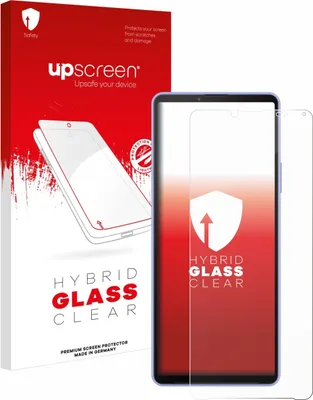 A product box and a screen protector for a smartphone.