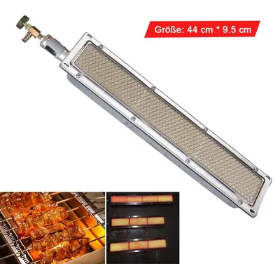 Produktbild von BBQ Gasgrill - Infrarot Seitenbrenner Keramik 44 x 9,5 cm - Camping Gaskocher - Ersatzbrenner für Gasgrill - 44 x 9,5 cm