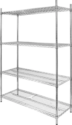 Zdjęcie produktu dla Regał metalowy 4-półkowy gastronomiczny chromowany Mega-M 120x45x180cm do 250kg na półkę