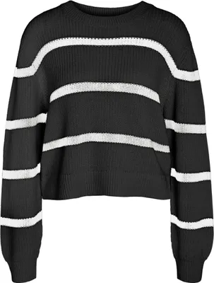 Produktbild von NOISY MAY Gestreifter Pullover mit Rundhals und weitem Schnitt Größe: M