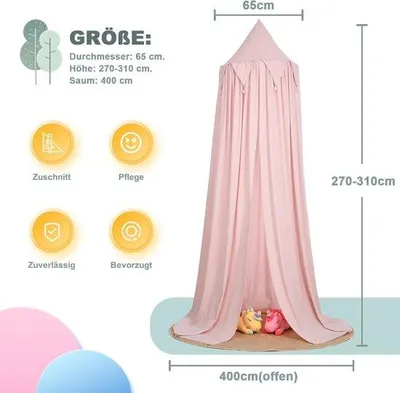 Produktbild von Famanu Betthimmel Rosa - Dekoration für Kinderzimmer