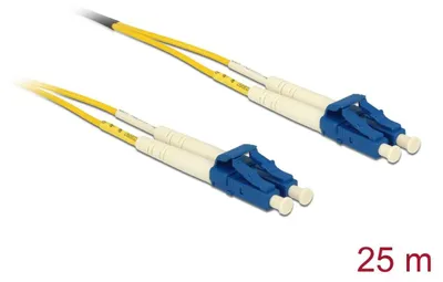 Produktbild von LWL Kabel LC Duplex zu LC Duplex Singlemode OS2 25m gelb