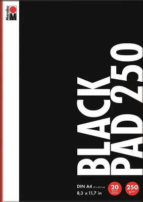 Produktbild von Marabu Kreativblock "Black Pad" DIN A4 250 g/qm 20 Blatt
