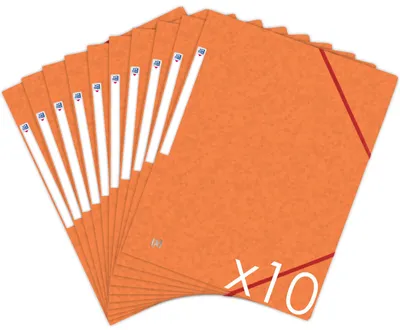 Immagine prodotto di Oxford Topfile+, 10 raccoglitori, cartone, con 3 linguette, formato A4, chiusura con elastico