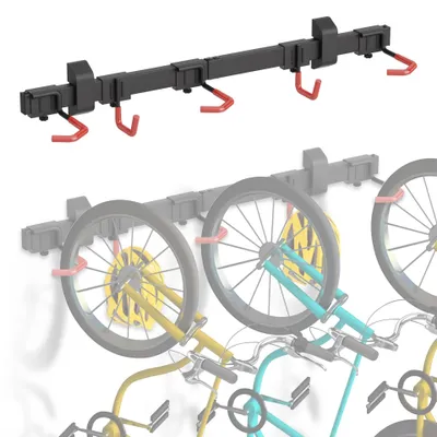 Immagine prodotto di Solidchoice - Supporto a parete per 3 biciclette, con ganci regolabili