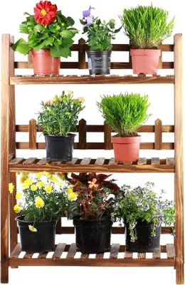 Productafbeelding van Famanu plantenrek met 3 niveaus - ideaal voor bloempotten en klimplanten