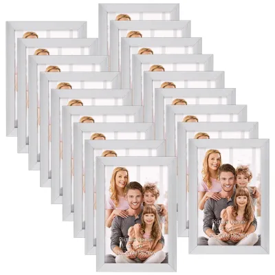 Image de Solidchoice - Ensemble de 18 cadres photo - Cadres photo argentés de 6x4 - Cadres photo pour mur ou table - Décoration - Collage - Qualité supérieure - Petits cadres photo