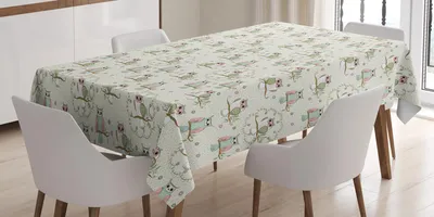 Obrázok produktu pre ABAKUHAUS Orol obrus, ilustrácia s nočnými zvieratami sediacimi na vetvách s farebným kvetinovým vzorom, 140 x 240 cm, viacfarebný