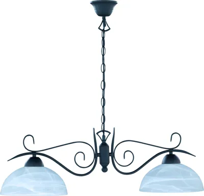Produktbild von Pendelleuchte 2-flammig mit Glas Lampenschirmen im Landhausstil, Esstischlampe