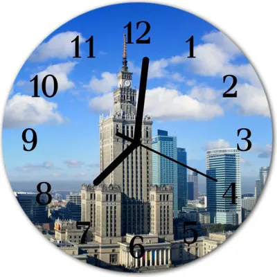 Produktbild von Glasuhr Wanduhr Küchenuhr Echt-Glas 30fi cm Warschau mehrfarbig