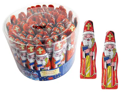 Produktbild von Storz 80er SET Relief-Nikolaus, C&C Dose 1000 g (80 Stk. à je 12,5 g) / Nikoläuse / Schokolade / Weihnachten