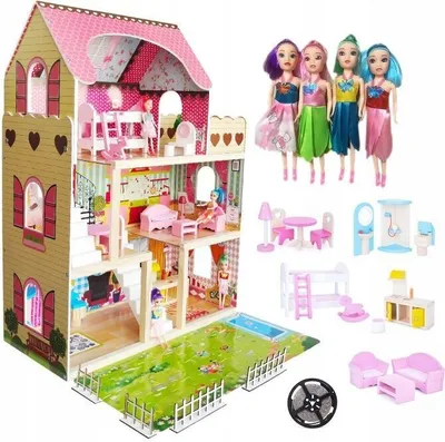 Produktbild von Grosses Holzpuppenhaus Möbel Puppen Beleuchtung Piccollo Residenz