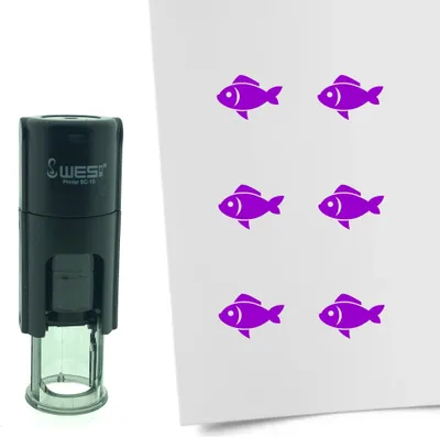 Produktbild von CombiCraft Selbstfärbender Stempel 'Fisch' in der Farbe Lila, Ø10mm