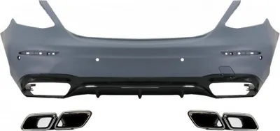 Produktbild von Heckstoßstange & Auspuff Schalldämpfer Tipps Chrom für Mercedes E W213 2016-2019 E63 Look.
