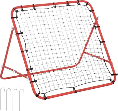 Immagine prodotto di Fortuna Lai Rete da calcio con parete di rimbalzo Rebounder 96 x 80 x 96 cm, angolo regolabile, rosso-nero, ideale per allenamenti e partite