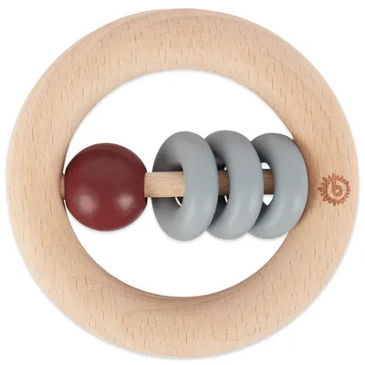 Produktbild von Bieco Holz Beißring Baby ab 0 Monate, Ø 8 cm | Zahnungshilfe Baby | Baby Greifling Holz | Beissring Für Baby Zum Zahnen | Motorikspielzeug Baby | Beißring Baby