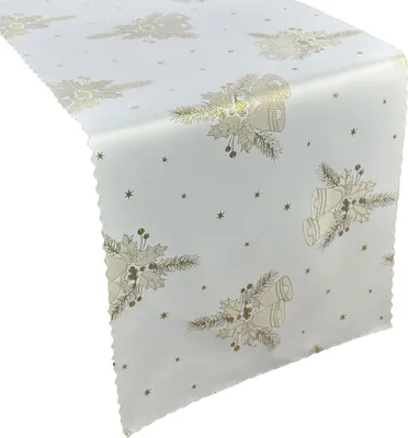Produktbild von Fleckenresistente Tischtuchläufer Weihnachten Gold 40x160 cm