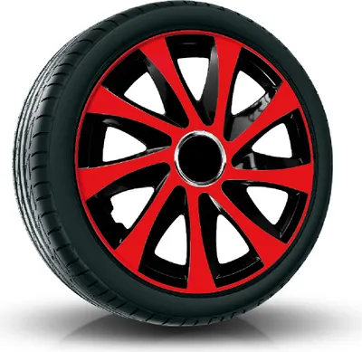 Produktbild von Radkappen Radzierblenden (4Stück) 14 Zoll rot/schwarz DRIFT Z458655