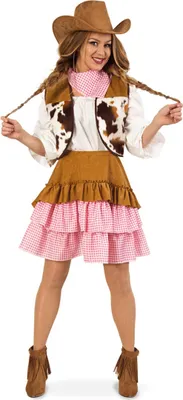 Produktbild von Cowgirl Wilder Westen 3-tlg Kleid Weste Tuch Gr. 34 Karneval Fasching Party