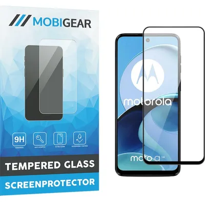 Produktbild von Mobigear Premium Displayschutzfolie für Motorola Moto G14, gehärtetes Glas, Displayschutz – kompatibel mit Hüllen – Schwarz