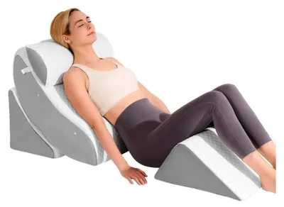 Produktbild von 4-teiliges Keilkissen-Set für postoperative Erholung, verstellbares Schlafkissen zur Linderung von Säurereflux, Rückenstütze und Beinerhöhung