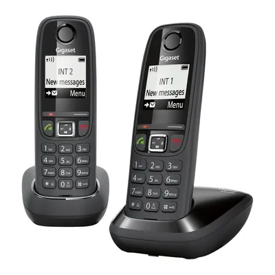 Obrázek produktu pro Gigaset AS405 Duo, Analogový telefon, 100 pol., Identifikace volajícího, Černá