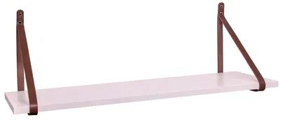 Produktbild von KOTARBAU Wandregal Mandelfarbe Schweberegal mit Ledergurten 60x25x1,8 cm Braun