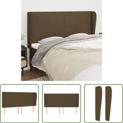 Produktbild von The Living Store Kopfteil mit Ohren Dunkelbraun 163x23x118/128 cm Stoff