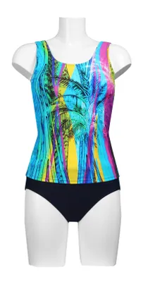 Produktbild von Pacific Fashion Tankini, Multicolor marine-bunt, platzierter Print, 31630, 44 B