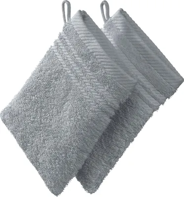 Produktbild von REDBEST Waschhandschuh 2er-Pack hellgrau 15x21 cm