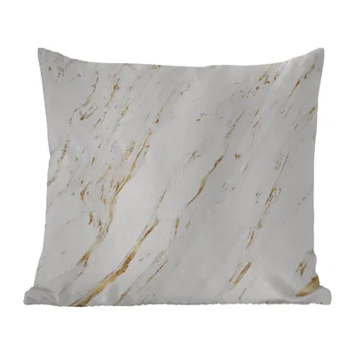 Produktbild von MuchoWow® Outdoor Kissen - Marmor - Weiß - Gold - Stein - 40x40 cm - Wetterfest - Lounge Kissen - Kopfkissen - Interieur - Polster mit Bild