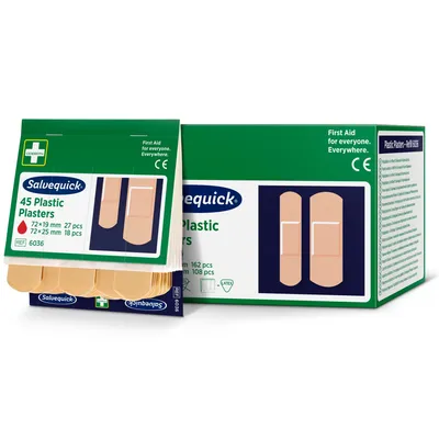 Produktbild von Salvequick Pflasterstrips wasserfest REF6036 (45 Stk. 6 x 10 Pkg. )